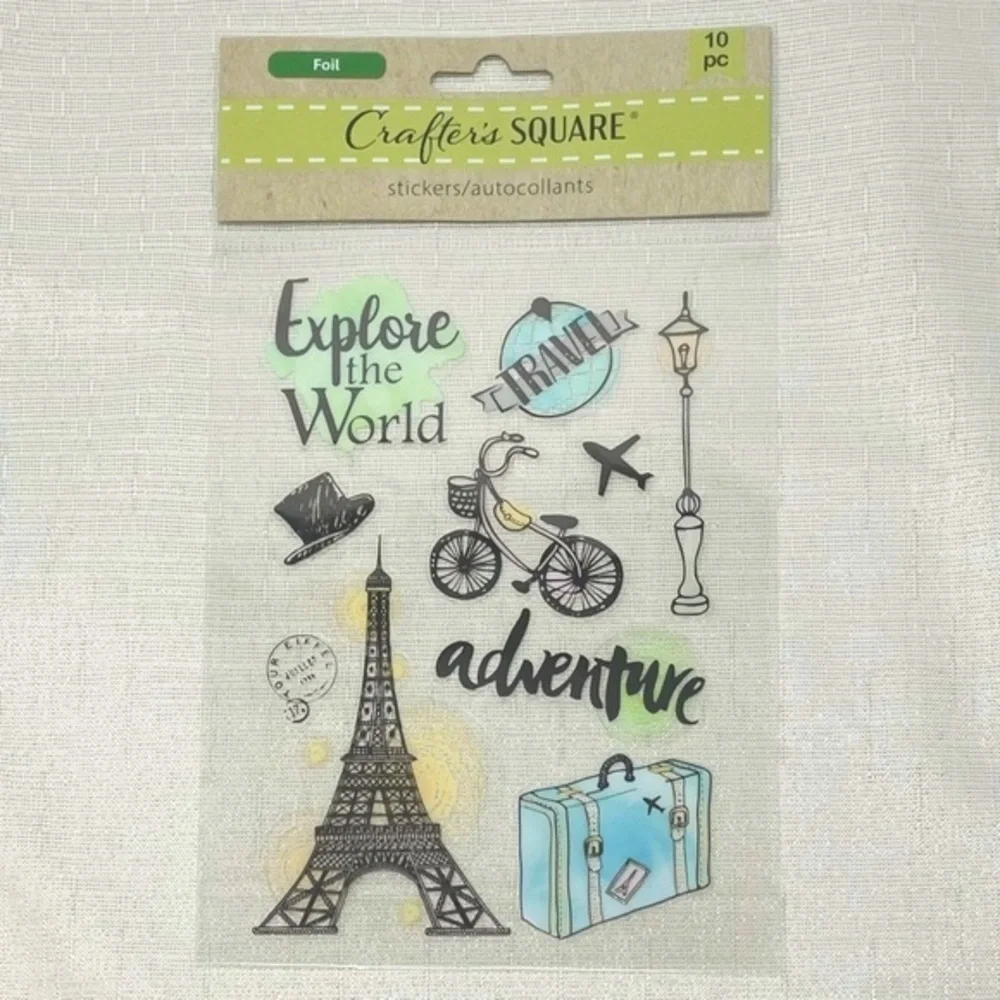 🌺 Crafter's Square Paris France Foil Stickers NEW